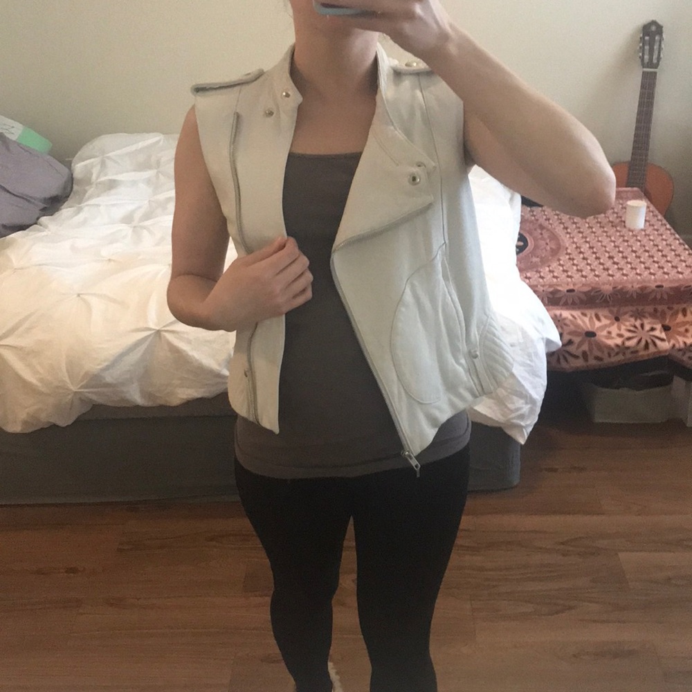 Theory | White Lambskin Vest